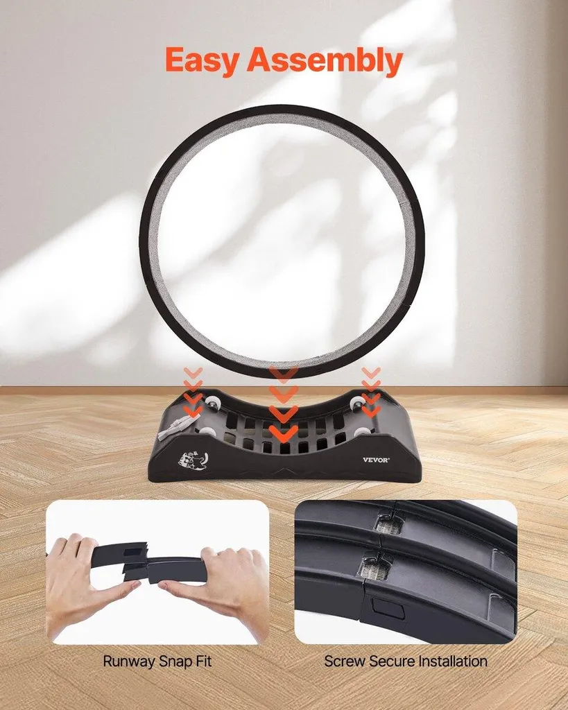 Roue d'exercice chat contre l'obésité 80cm - Tapis de course noir