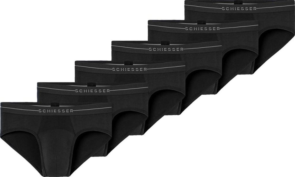 Schiesser 6er Pack Baumwolle Flex Rio Slip / Unterhose Mit Logo-Webgummibund, Perfekter Sitz, hoher Komfort, Elastisches Material