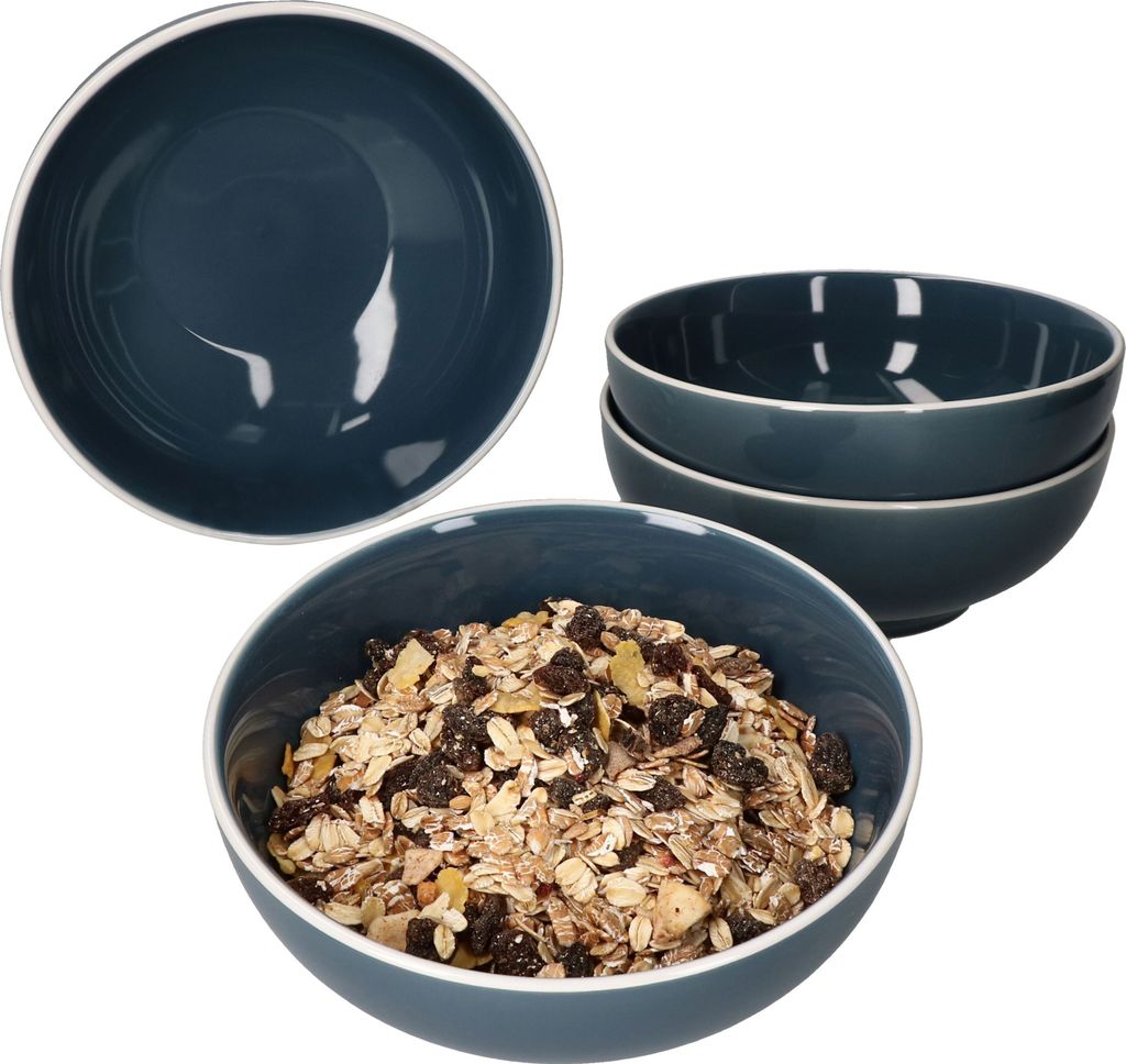 4er Set Linus blau Bowl-Schalen 700ml Müsli Salat Produktbild 