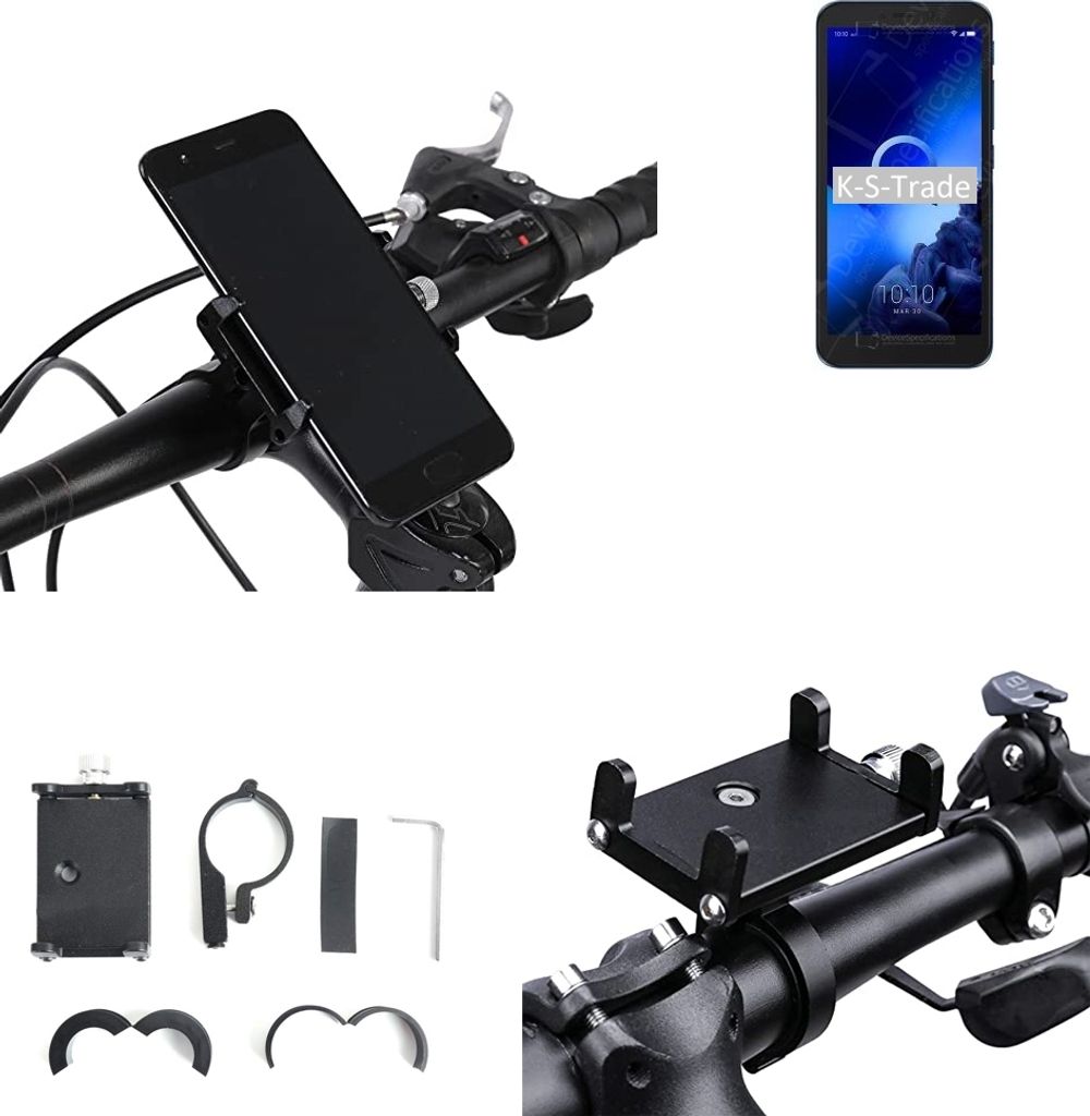 K-S-Trade Handyhalterung für das Fahrrad kompatibel mit Alcatel 1V Halter Lenkstange Fahrradhalterung Motorrad Bike Mount Befestigung Smartphone