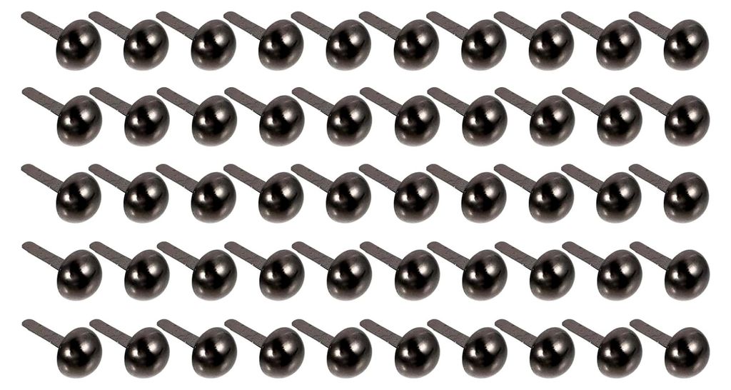 Zweibeinige Kleine Nieten aus Metall 8mm Schwarz 50 Stück Robuste Selbstgemachte Bastelnägel für Taschen Handtaschen Kinderhandwerk