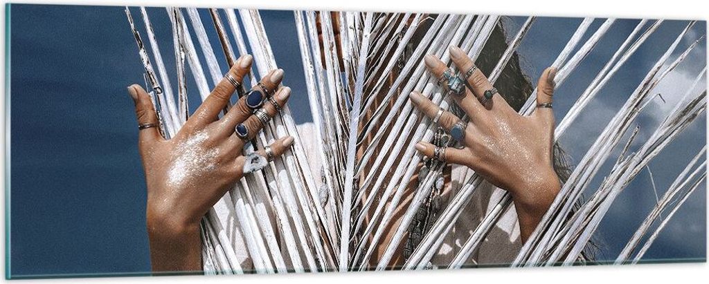 Bilder auf glas - Einteilig - Hände Finger Schmuck - 90x30cm - Glasbilder - Wandbilder - Bilder - zum Aufhängen bereit - Wanddekoration aus Glas ...