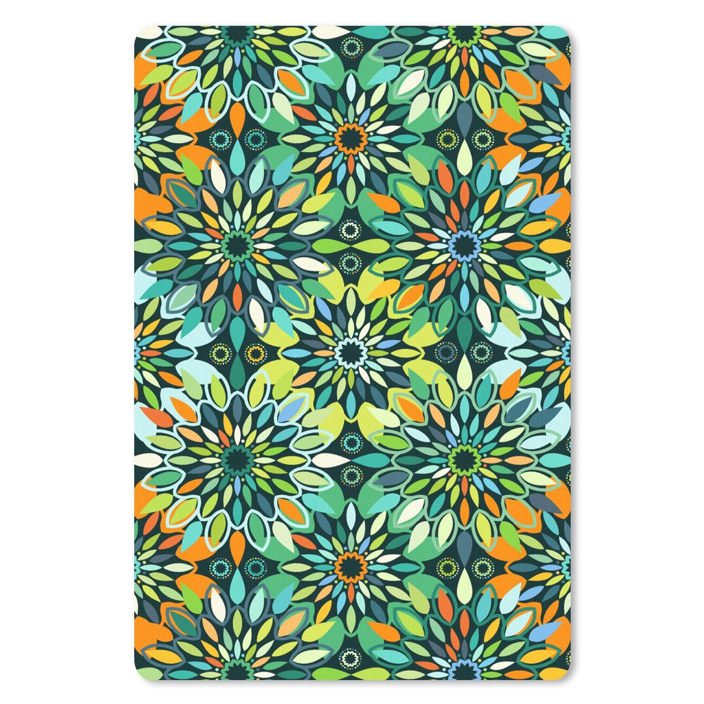 MuchoWow Mauspad Mousepad Muster - Mandala - Grün 40x60 cm - Mousepads - Maus Mat - Pad - Mausunterlage - Schreibtisch Accesoire