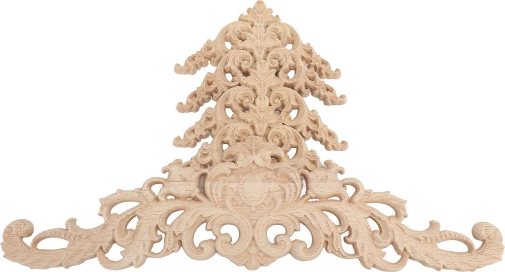 5Pcs hölzerne Appliques Onlays Gummiholz geschnitzt 4 Ecke Onlays und 1 langes Onlay für Schranktür Bett Garderobe Möbel