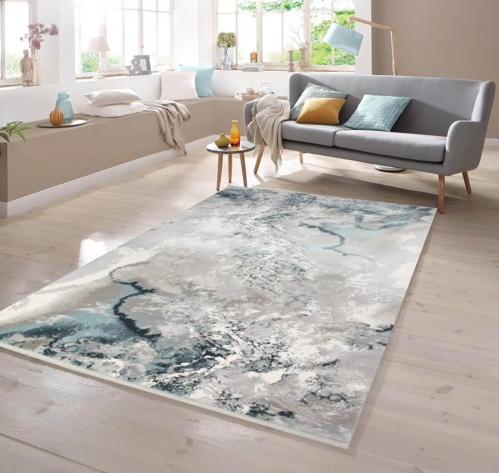 Tapis anti-tache abstrait 80x300 cm - Solution déco couloir durable