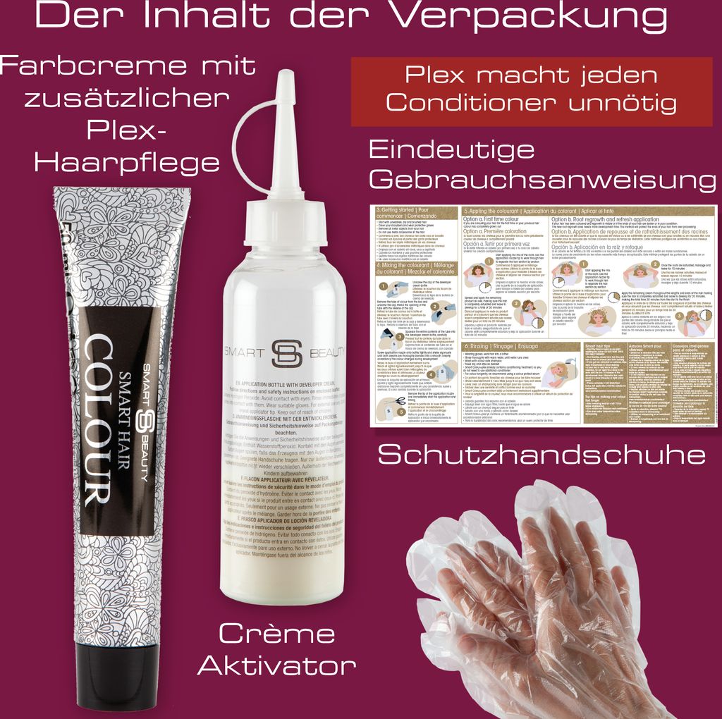Smart Beauty Pflaumenblau permanentes Haarfärbemittel mit Produktbild 8