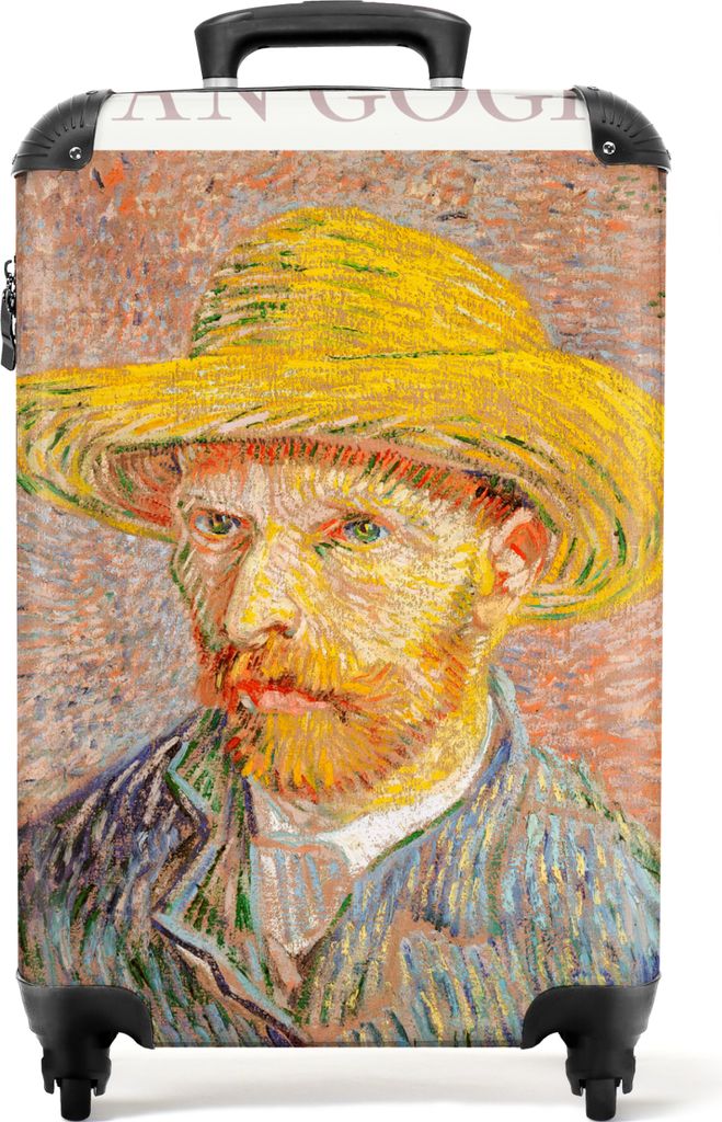 NoBoringSuitcases.com Koffer Handgepäck Trolley Rollkoffer Kleine Reisekoffer mit 4 Rollen - Van Gogh - Selbstporträt - Gemälde - Gelb - Cabin...