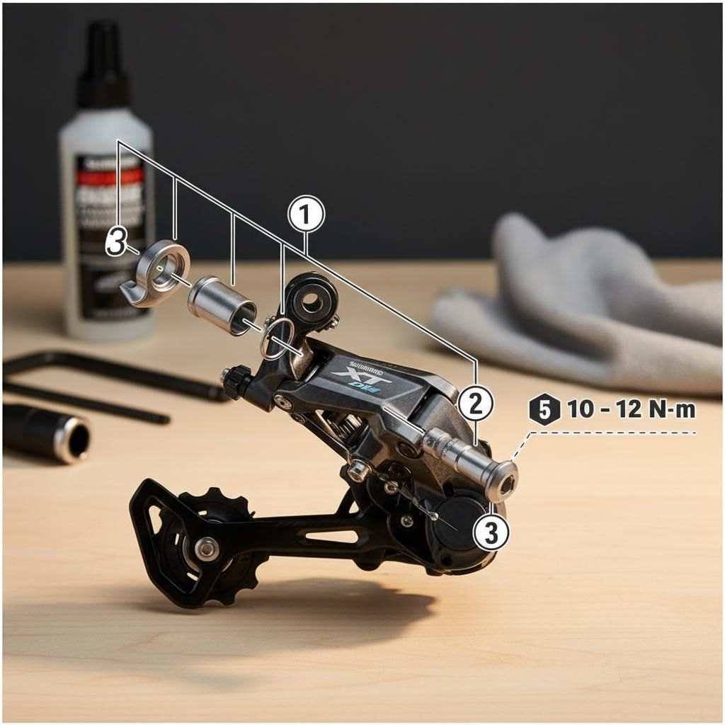 SHIMANO B-Achse-Set für RD-M9250 - Ersatz-B-Achse für Shimano XT Di2 Schaltwe...
