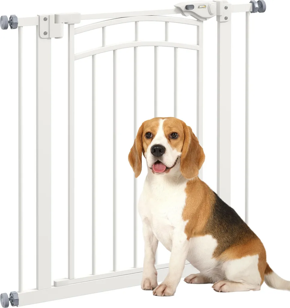 Barrière de sécurité pour chien extensible 74-80x76cm - Blanc