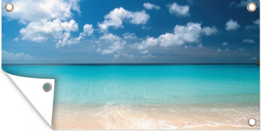 MuchoWow 80x40 cm Outdoor-Poster Gartendeko Sichtschutz Garten Poster für den Garten Sommer - Strand - Curaçao