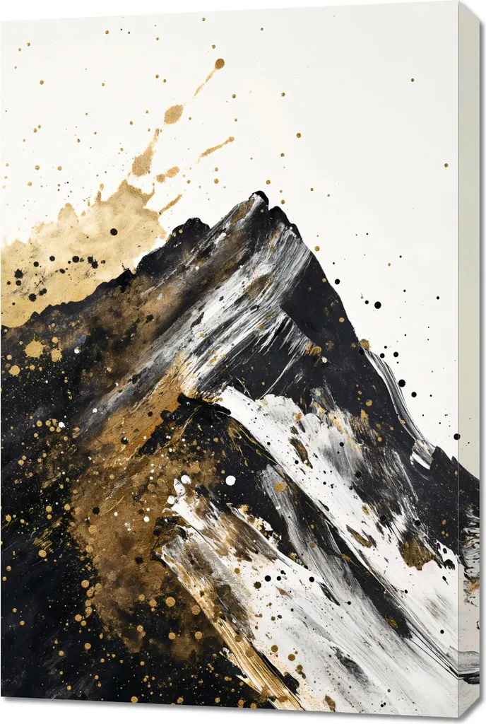 Quadro Paesaggio Astratto 60x90 Cime Dorate - Emozioni su Tela Oro