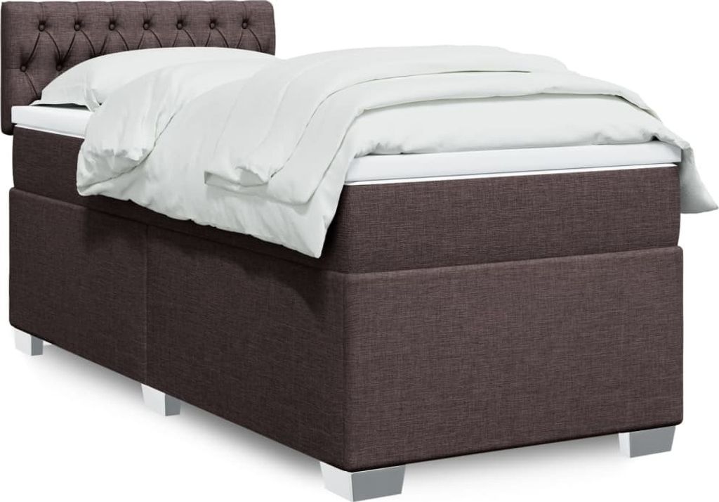 Maison Exclusive - Boxspringbett mit Matratze Dunkelbraun 100x200 cm Stoff