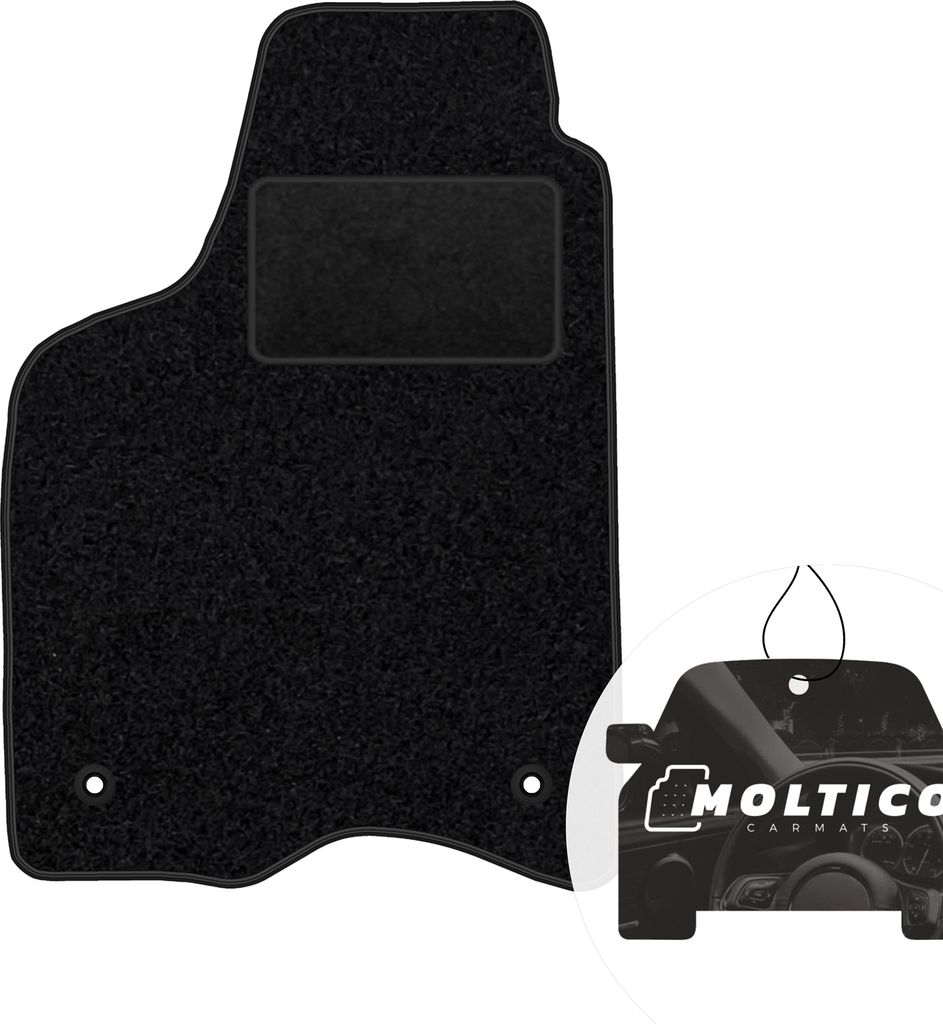 moto-MOLTICO Fahrer Fußmatte Auto Velours Fahrerseite Autoteppiche Schwarz Fahrermatte 1-teilig passend für Seat Arosa VW Lupo 1998-2005