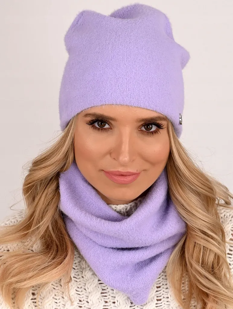Set Invernale Viola Berretto e Sciarpa Alpaca Donna Mod. AL1 - 5