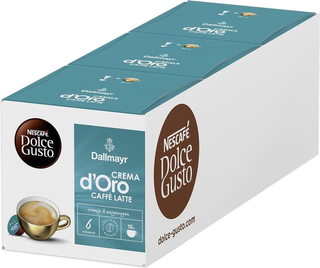 A box of Nescafé Dolce Gusto coffee capsules.