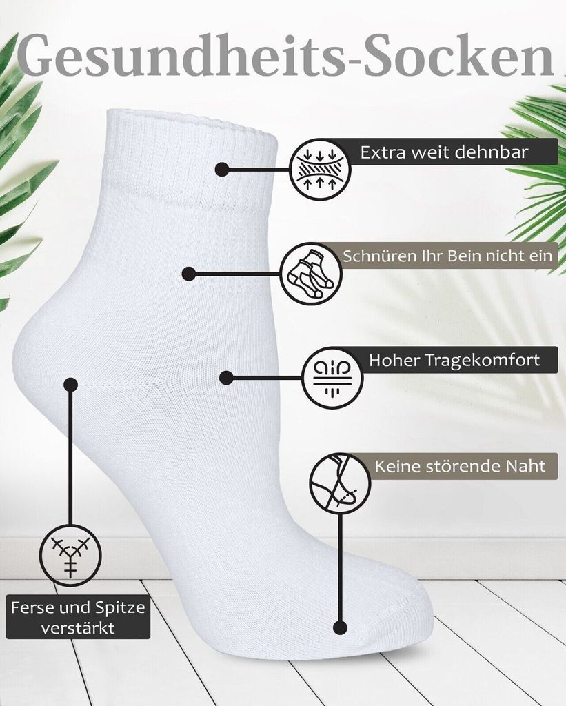 Fiera Besa Diabetiker Socken Damen mit Elasthan, 4 Paar, Produktbild 3