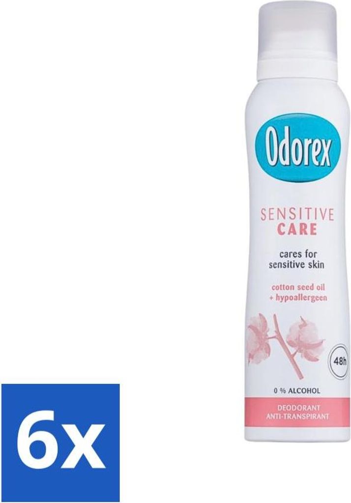 Odorex Deodorant Spray Sensitive Pflege 150 ml - Vorteilspack - 6 Stücke