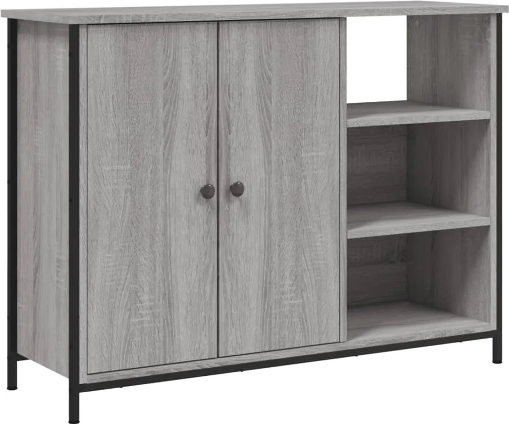 SYFAX™ Credenza Grigio Sonoma 100x33x75 cm in Legno Multistrato