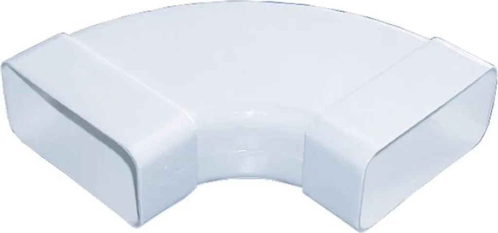 Canale piatto 150x70mm, curva espulsione aria 90° orizzontale, curva ventilazione in cucina