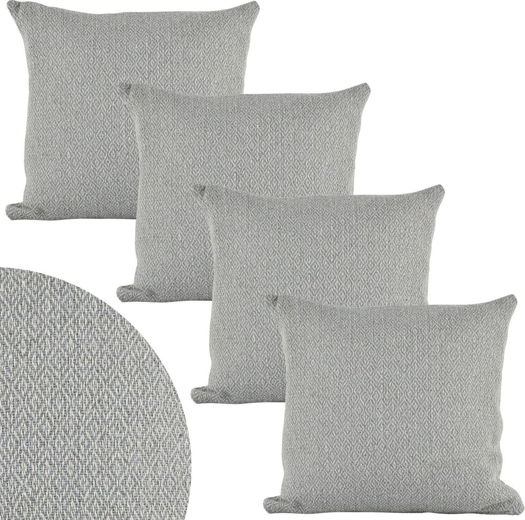 Marrakesch 4er Set Kissenbezug Kissen 40x40 cm groß | Sofakissen Kuschelkissen aus Baumwolle als Wohnzimmer Deko auf dem Sessel & Sofa | Dekokisse...