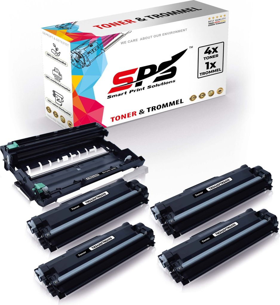 4X TN2420 Toner Schwarz + 1x DR2400 Trommel kompatibel für Brother MFC-L2710DN Brother DR2400 Brother TN2420 MFC-L2710 MFC-L2710DN MFC-L2710DW MFC...
