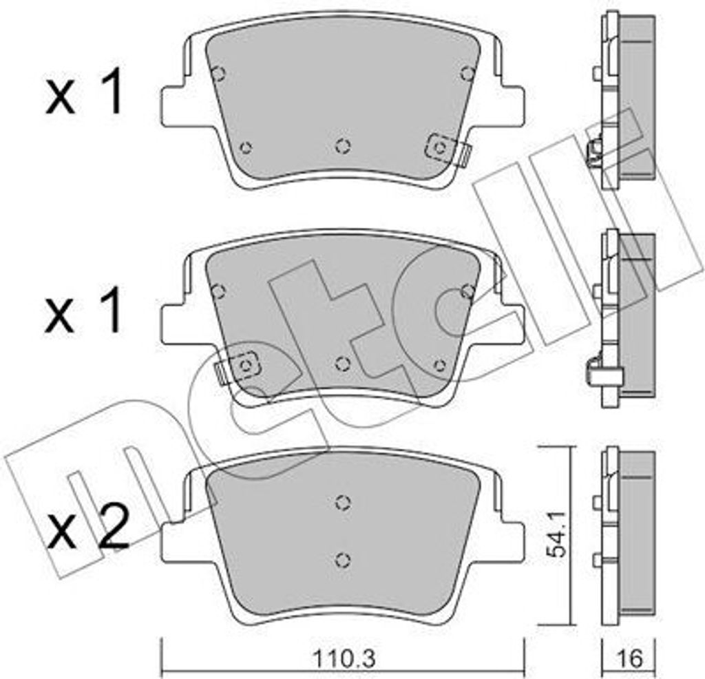 METELLI Bremsbeläge Satz Hinten Bremsklötze für HYUNDAI Santa Fé IV 22-1284-0