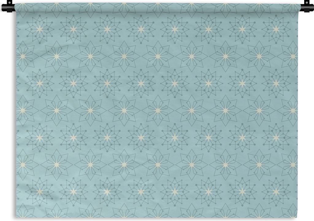 MuchoWow Wandteppich Wandbehang Schneeflocken - Winter - Design - Sterne 90x67.5 cm Tapisserie Dekoration Wandtuch - Fototeppich - Wand-Skulpturen