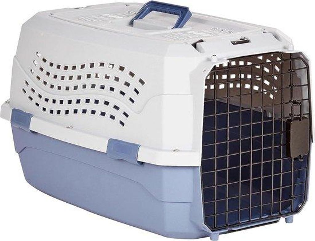 Kleine Hunde und Katzen Transportbox 58 cm Blauw Befestigungsoption für Befestigung an Wand oder Türrahmen