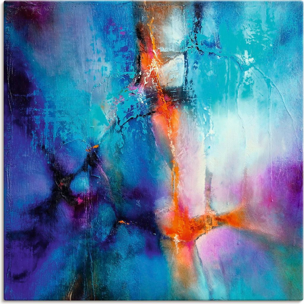 ARTland Leinwandbild Türkis und Magenta I Größe: 70x70 cm