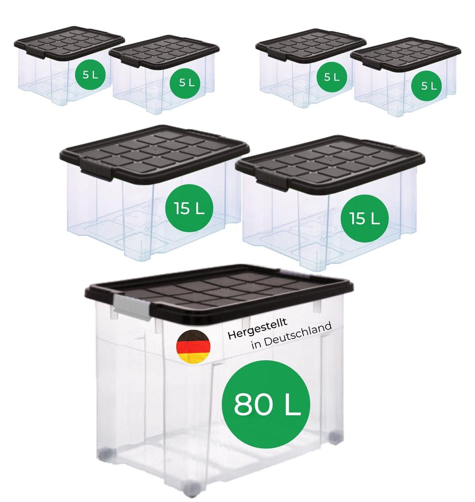 Novaliv 7 tlg Sparset Aufbewahrungsboxen mit Deckel Produktbild 