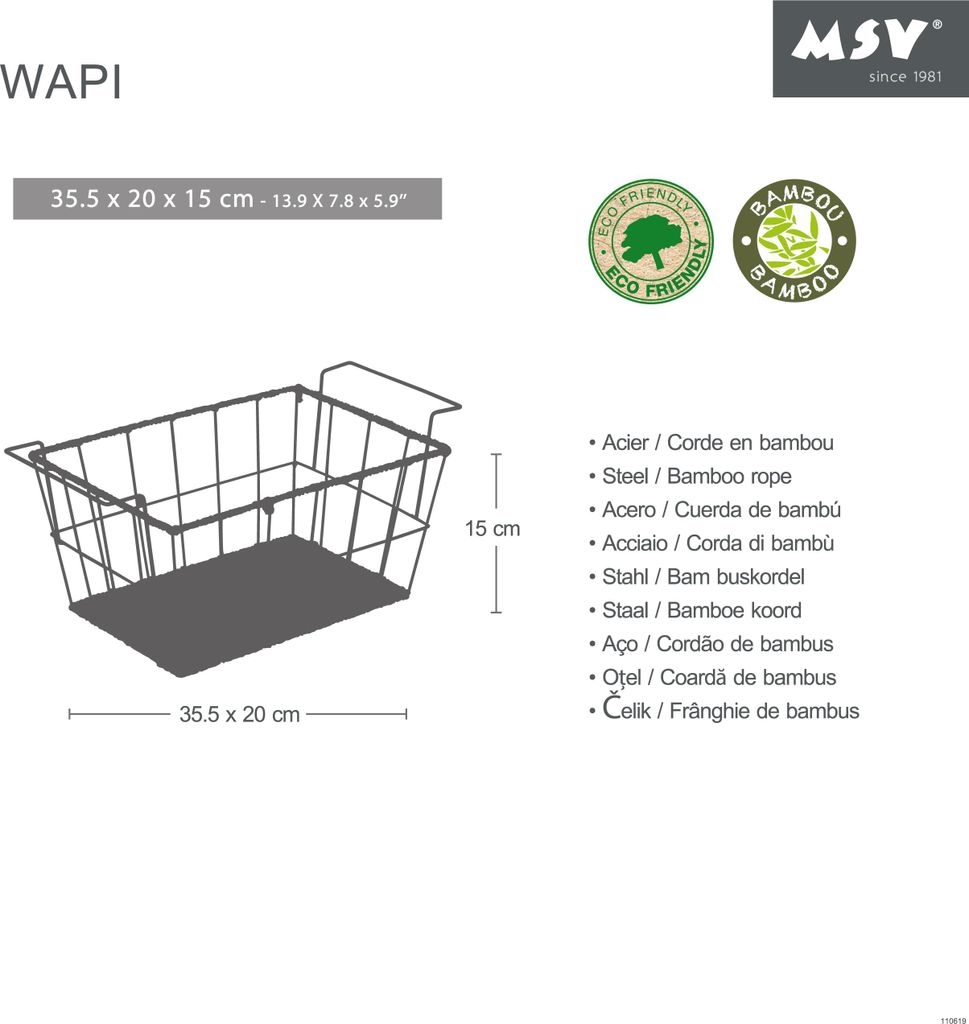 MSV Aufbewahrungskorb Griff Metallkorb Drahtkorb Allzweckkorb Utensilienkorb Korb - Schwarz matt