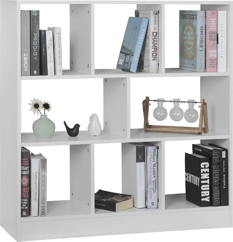 Optimisez votre rangement avec la bibliothèque Malda 8 cases Blanc en E1
