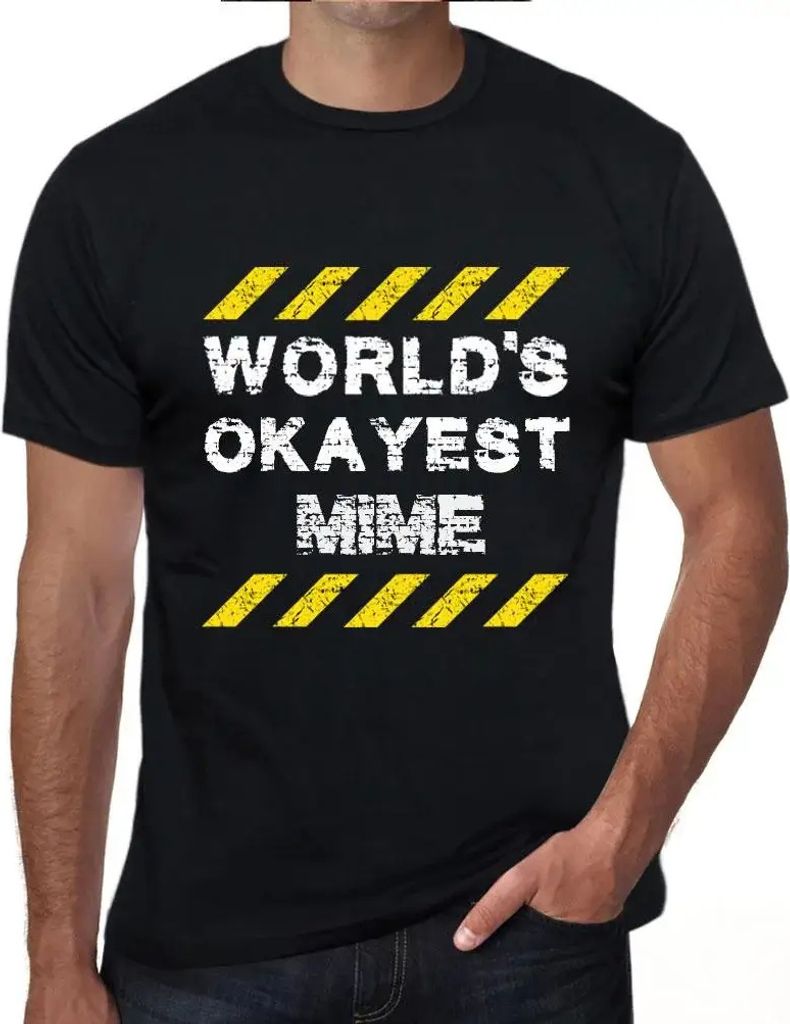 Herren Grafik T-Shirt Der beste Pantomime der Welt – Worlds Okayest Mime – Öko-Verantwortlich Vintage Jahrgang Kurzarm Lustige Druck Geburtstag
