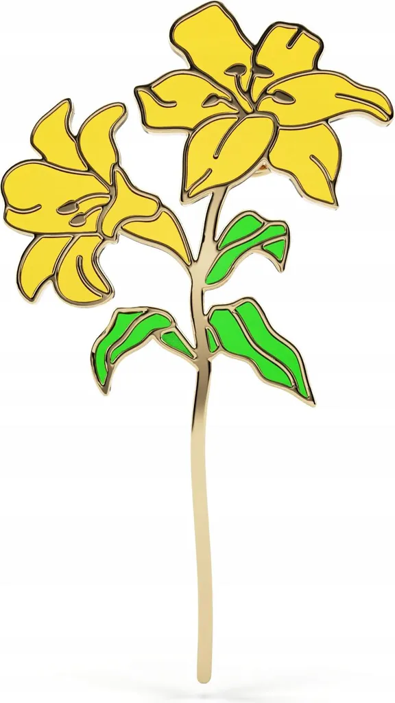 Spilla Fiore Daylily PINETS Oro 14K Giallo Lucido | Gioiello Donna