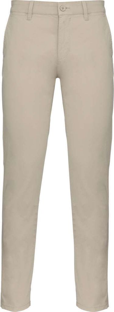 Kariban Herren Chino Hose Regular Slim Chinohose Jogger Cargohose, Größe:38, Farbe:Beige