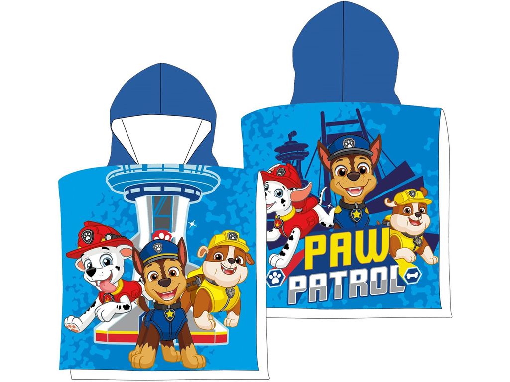 Paw Patrol Kinder Poncho Badetuch mit Kapuze Strandtuch Produktbild 