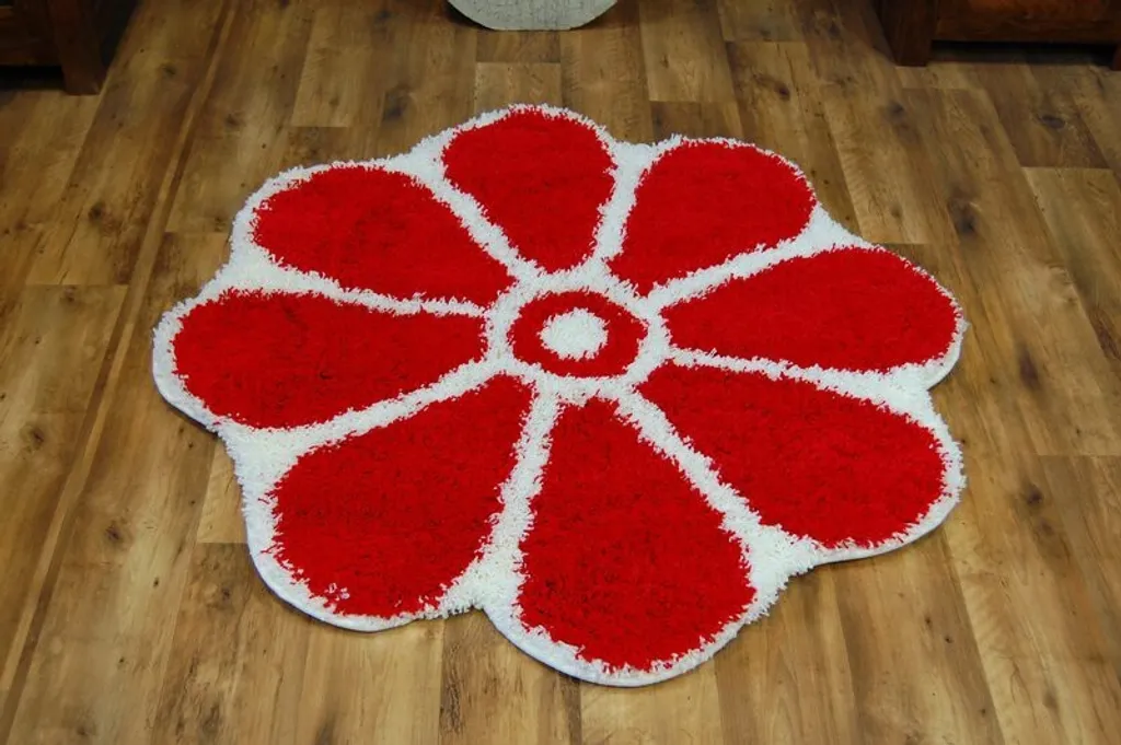 Tapis Shaggy Cercle 120 cm Rose Rouge : Finis les Sols Froids et Nus
