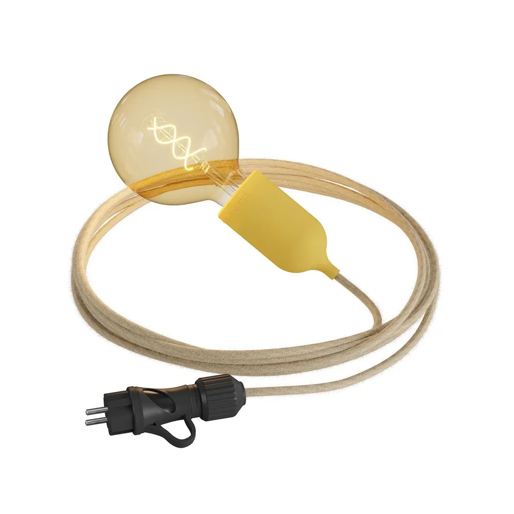Luminaire extérieur étanche IP65 Snake Eiva Moutarde avec câble de 5m