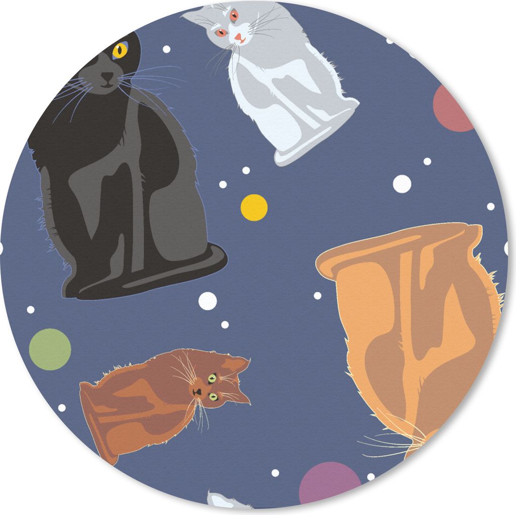 MuchoWow Mauspad Mousepad Muster - Katze - Weltraum - Jungen - Mädchen - Kinder - Kinder 20x20 cm - Mousepads - Maus Mat - Pad - Mausunterlage -...