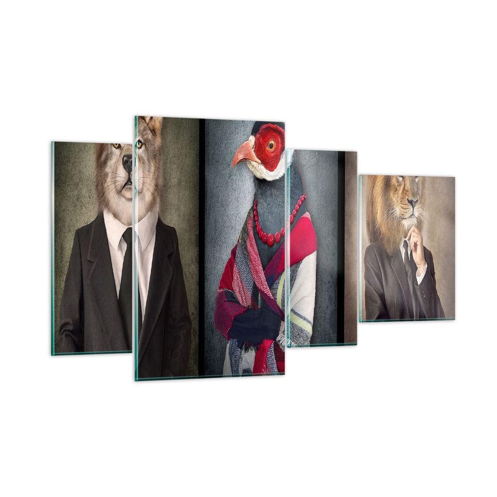 Bilder auf glas - Tier Abstraktion - 120x70cm - Glasbilder - Wandbilder - Kunstdruck - zum Aufhängen bereit - Wanddekoration aus Glas - Glas Bilde...