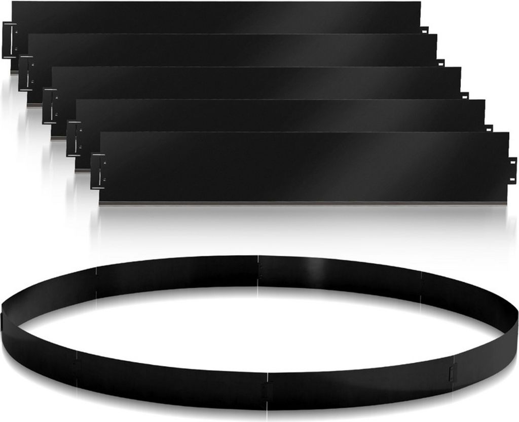Rasenkante Einfache Montage Profilkante Rasenborde Gartenpalisade Beetrand Schwarz 100x15cm 30m