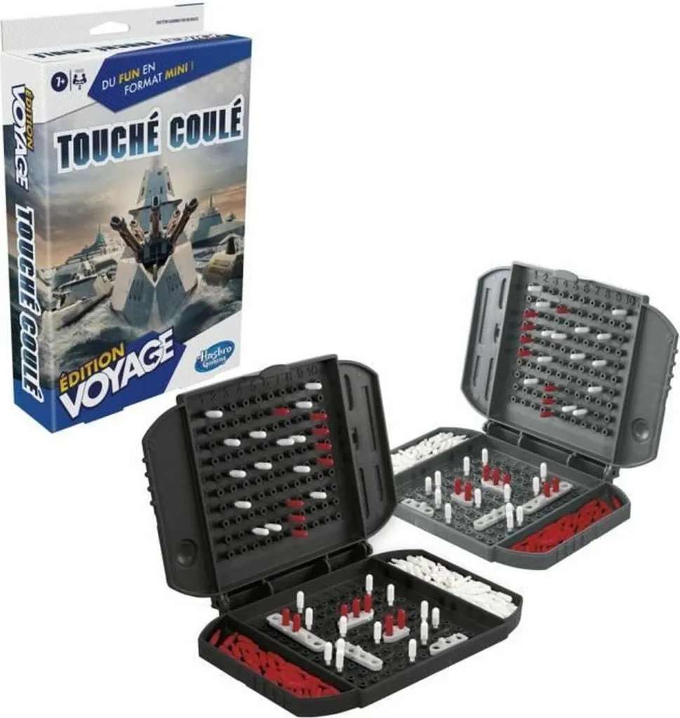 Jeu de bataille navale Touché Coulé Hasbro de format voyage compact