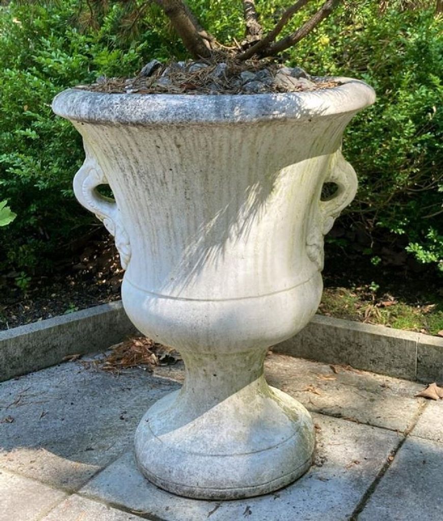 Casa Padrino Barock Garten Deko Blumentopf Weiß Ø 54 x H. 77 cm - Prunkvoller Pflanzentopf im Barockstil - Barock Garten & Terrassen Deko Accesso...