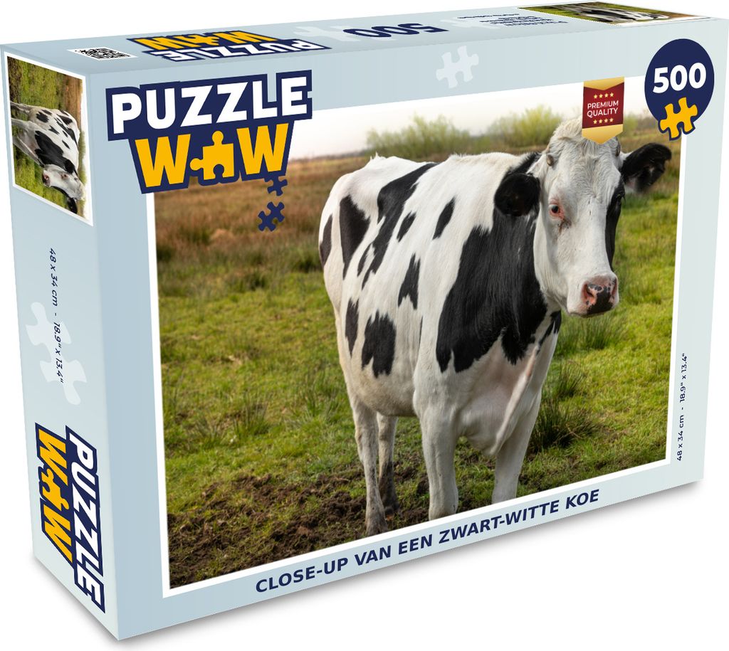 MuchoWow Puzzle 500 Teile Kuh - Porträt - Friesisch - 500 Teile - Kinder - Selberbauen - Puzzlespiele