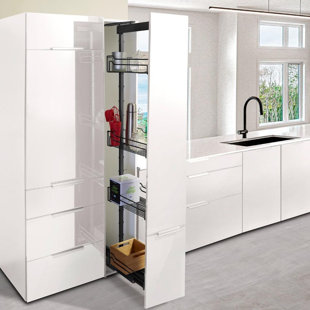 Kesseböhmer Apothekerauszug Dispensa-X Set anthrazit Höhe 1900-2300 mm / Breite 400 mm / 5 Körbe