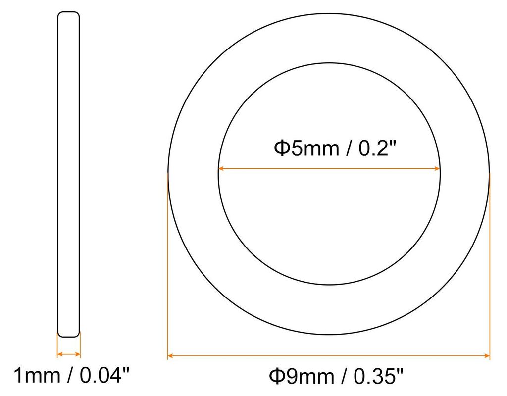 50 Stš¹ck Unterlegscheiben Kupfer M5 x 9 mm Metrische Metall Flache Dichtringe Kupferringe Hardware-Befestigungselement fš¹r Schrauben Bolzen M...
