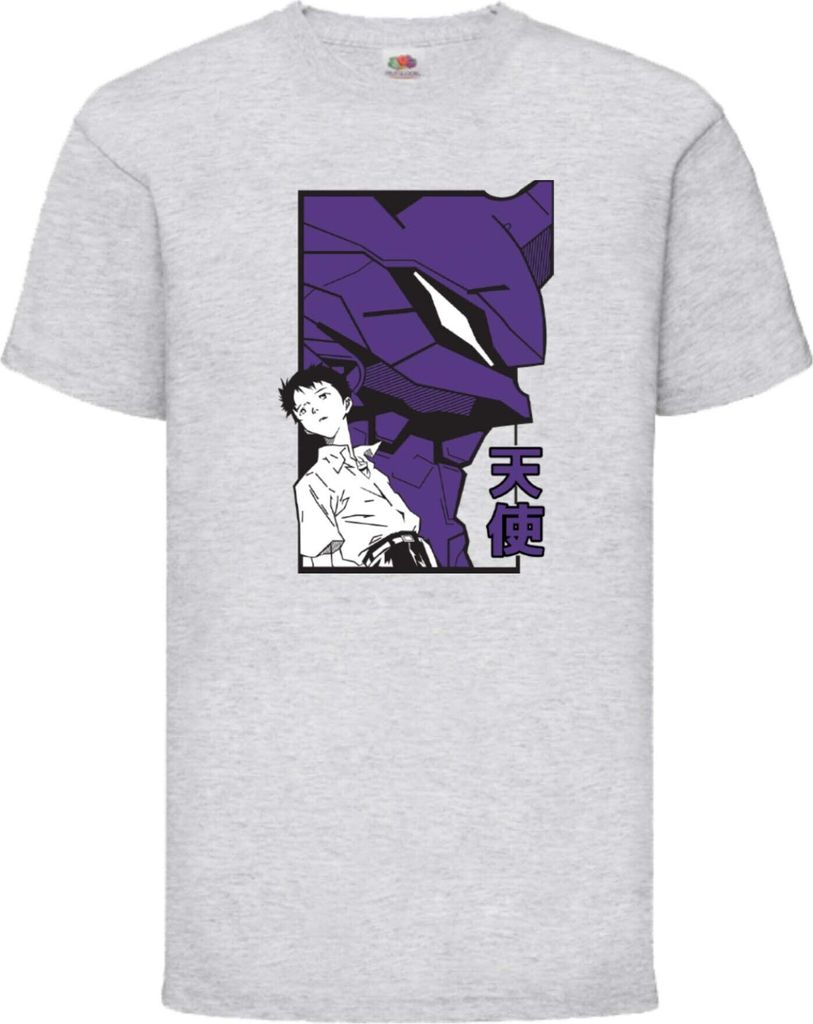 Kinder T-Shirt Japan Animation Manga Anime Comics Neon Anime Genesis Manga Evangelion Shinji Eva Var-038 Shinji Eva, 12-13 Jahr - 152 / Grau