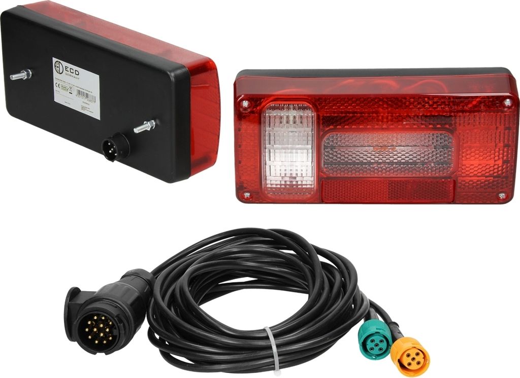 ECD Germany Rückleuchten Satz für Anhänger 12V, mit E4 Produktbild