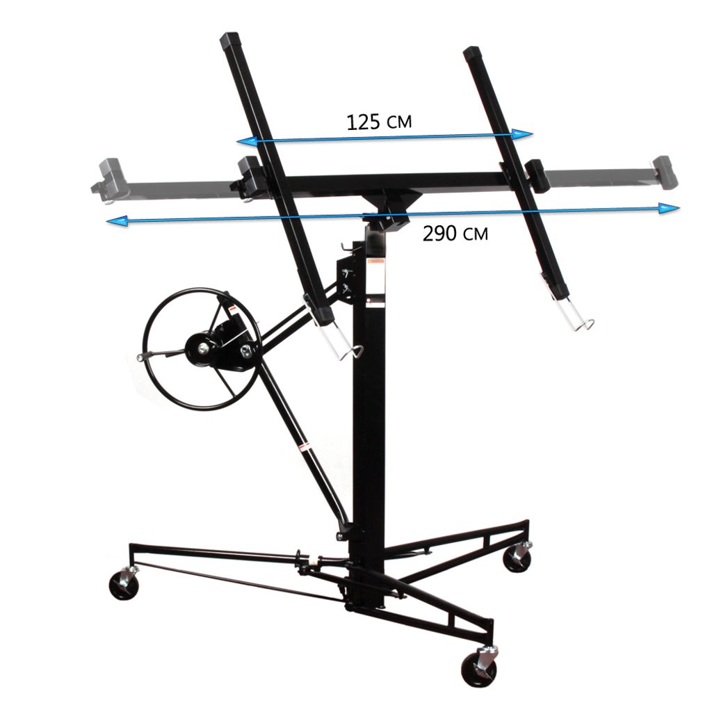 Telpro Trockenbauheber – Tragfähigkeit 68 Kg, Bis 3,5 M Höhe | Zerlegbar, Mit Rollen Und Seilwinde
