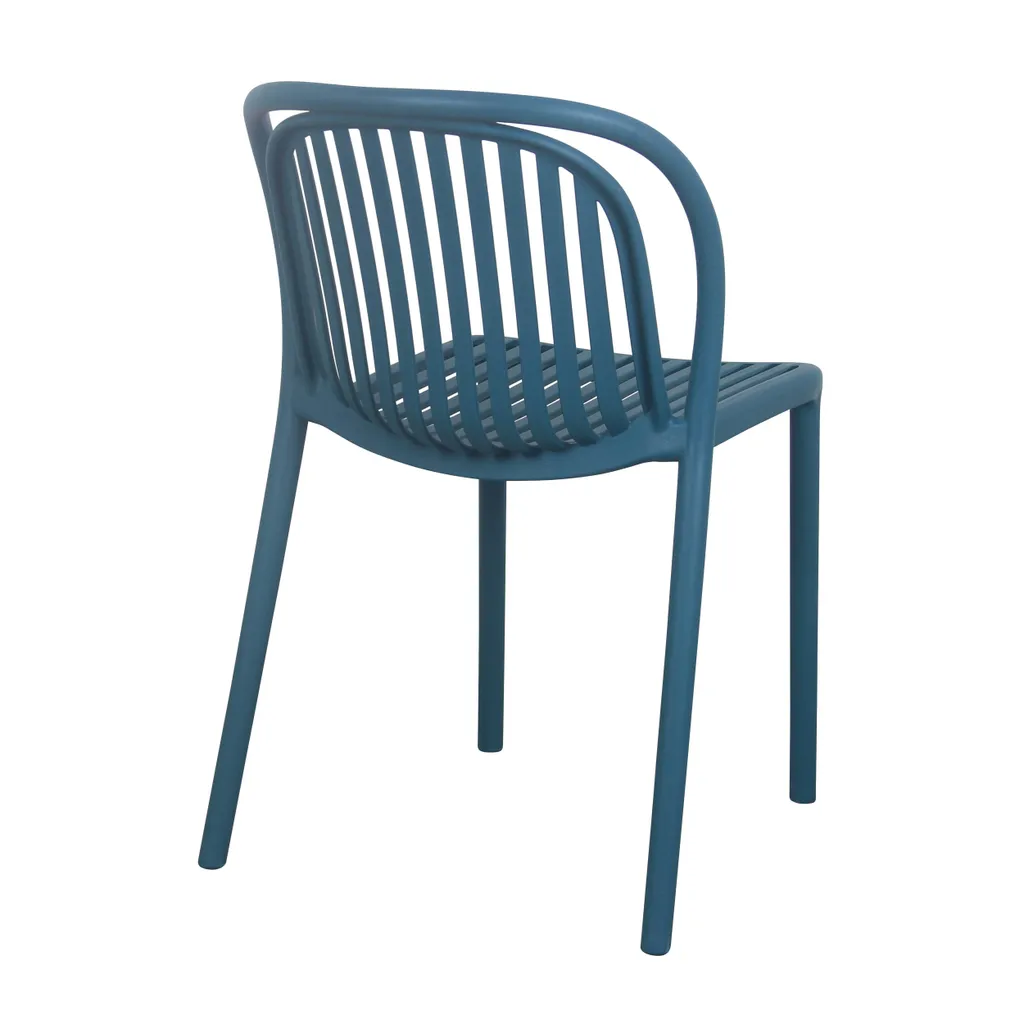 Chaise de terrasse design bleu canard résistante aux UV et intempéries